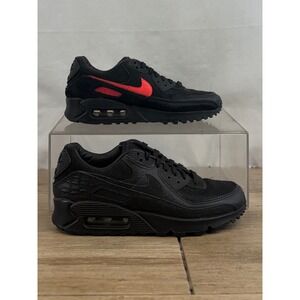 Nike Air Max 90 CZ5588 002 Black Red Suede Leather Men's Size 5.5